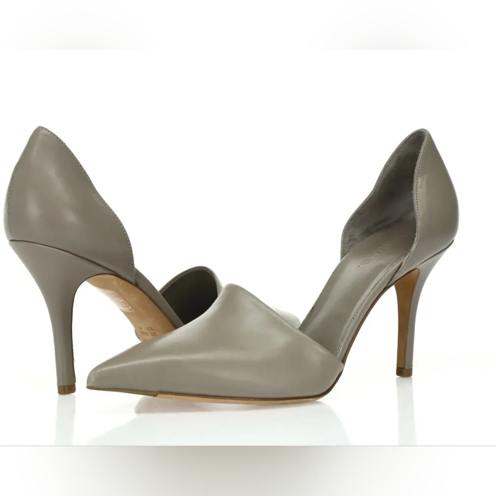 VINCE Croc Leather D'Orsay Pointy Toe Heels Pumps
